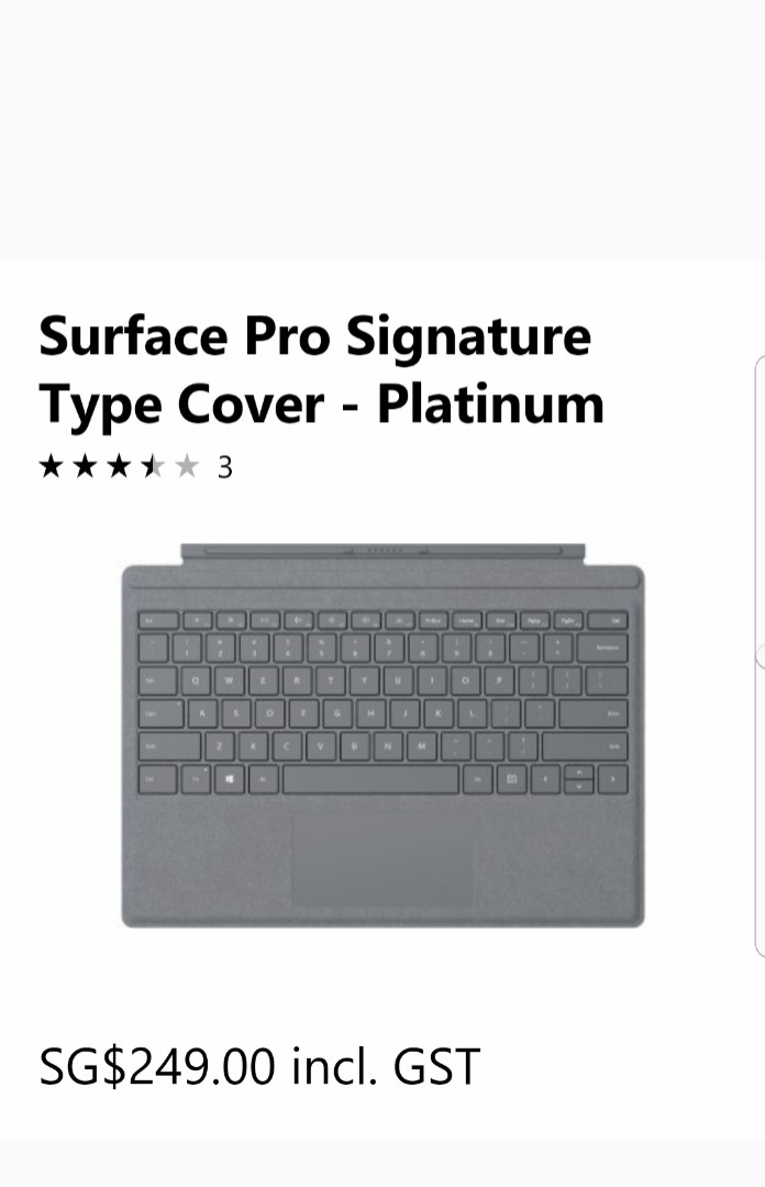 Microsoft Surface Pro Signature Type Cover Original Price 249 Electronics Computer Parts Accessories On Carousell