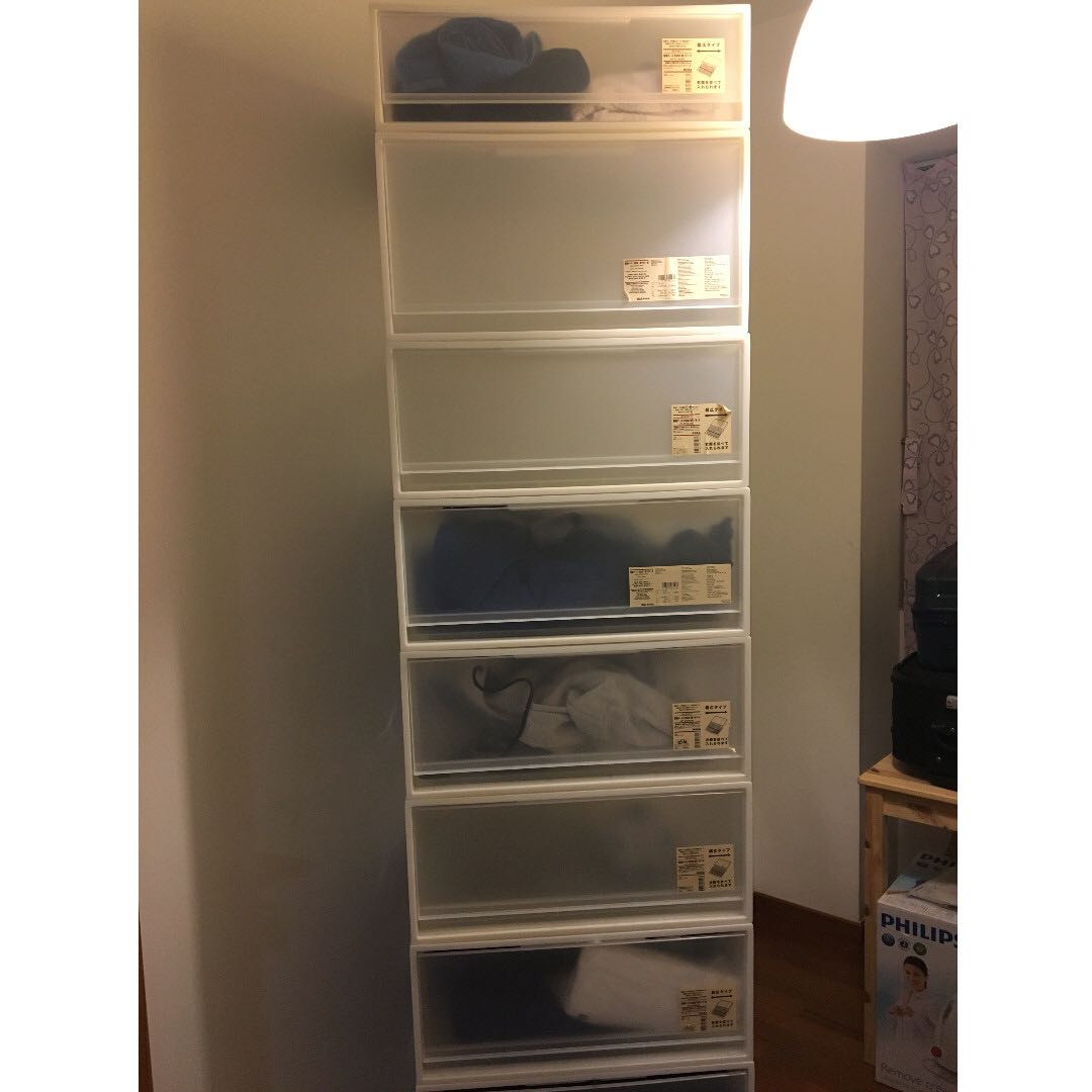 Multiple Muji Storage Drawers Of Diff Sizes 55x44 5x Depth