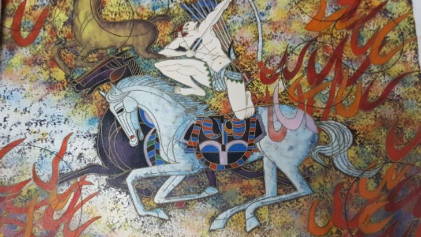 Oil Painting Of Ancient Warrior Vintage Collectibles On Carousell