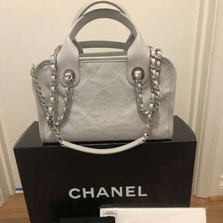 Authentic Chanel Deauville Bowling Bag Caviar
