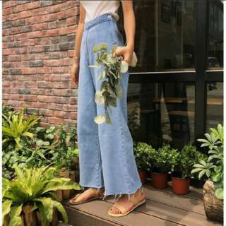 (INSTOCKS) Highwaist Denim Culotte Pants