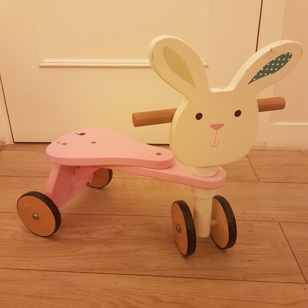 可愛兔仔木製三輪車elc Bunny Trike 兒童 孕婦用品 嬰兒玩具 Carousell