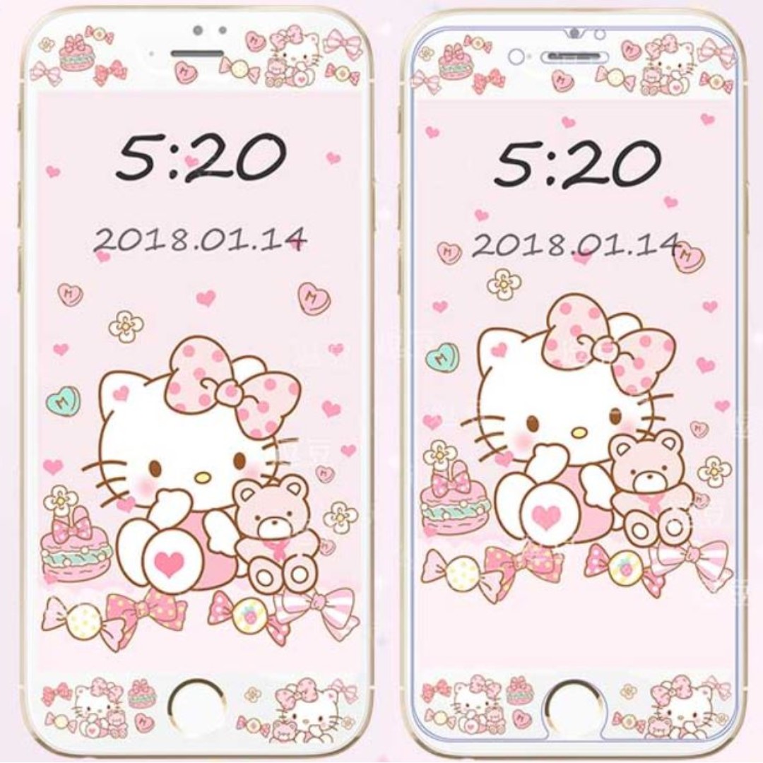 Hello Kitty V6 Tempered Glass Screen Protector For Iphone Mobile Phones Tablets Mobile Tablet Accessories On Carousell