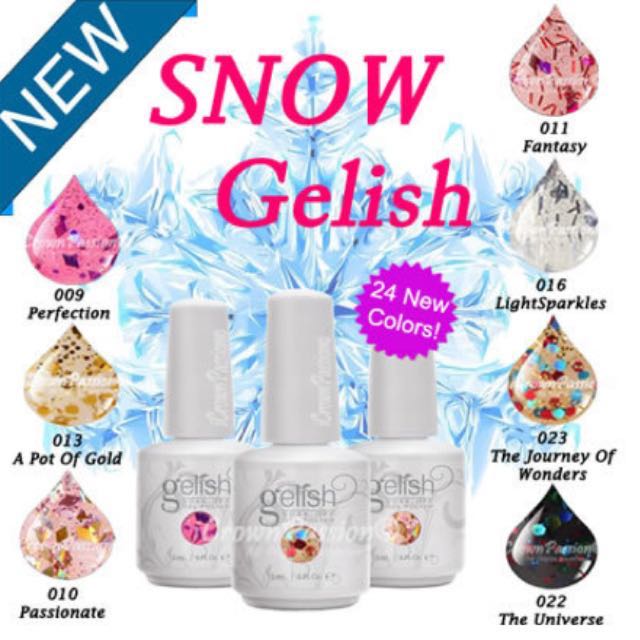 New! Snow Gelish Series! 2015 Collections Manicure Pedicure | Gelish Nail Polish (Category: Hair Accessories) located in Singapore. Submitted by icrownstore (Listing ID 23830634, Image 1). Description: NEW ARRIVALS! SNOW GELISH SERIES! A WHOLE SERIES OF 24 NEW COLLECTIONS! With Snow Gelish Series, your Nails will shine like never before! Shine like a Diamond! Get Ready for the Party Tonight! ♡Over 250++ Colours to choose! ♡15ML bottle. Material: 