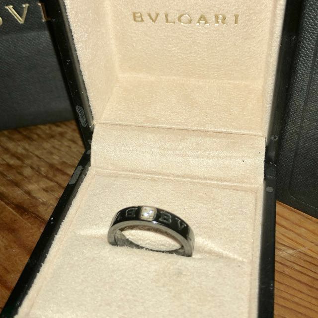bvlgari black ceramic and diamond ring