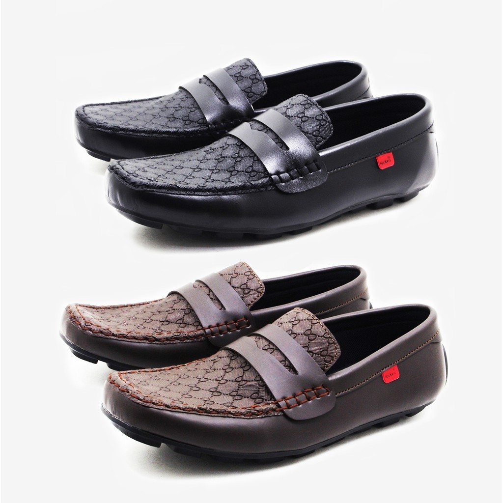 Sepatu Casual Pria Slip On Loafers Leather Slop Formal Casual