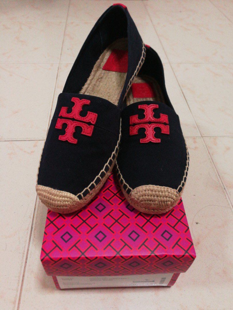 Tory Burch Espadrille Navy Blue Nautical Red