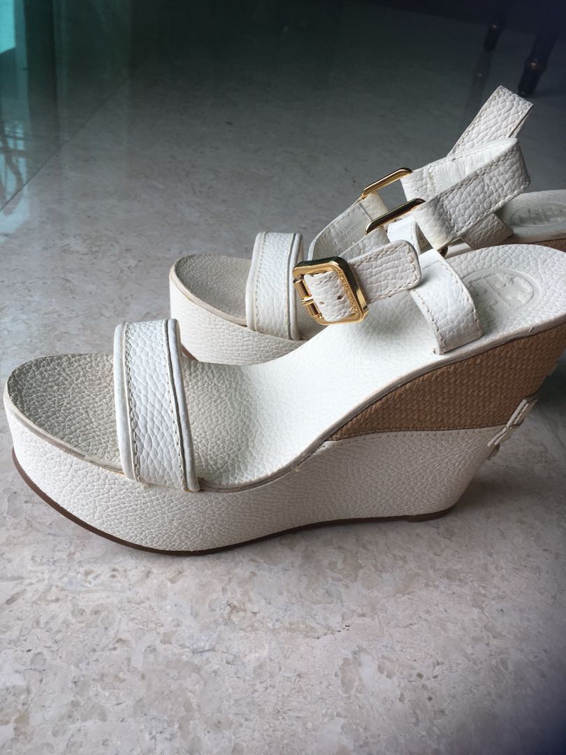 tory burch wedges white
