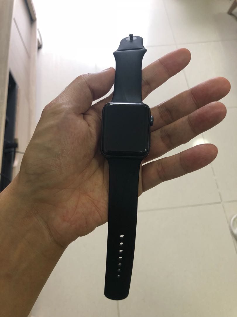 apple watch series 3 38mm space gray aluminum black sport