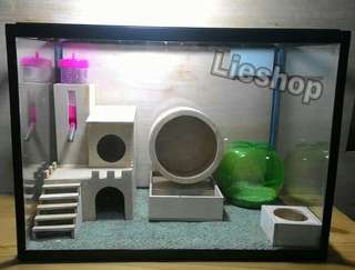 Perlengkapan hamster fullset minimalis + aquarium