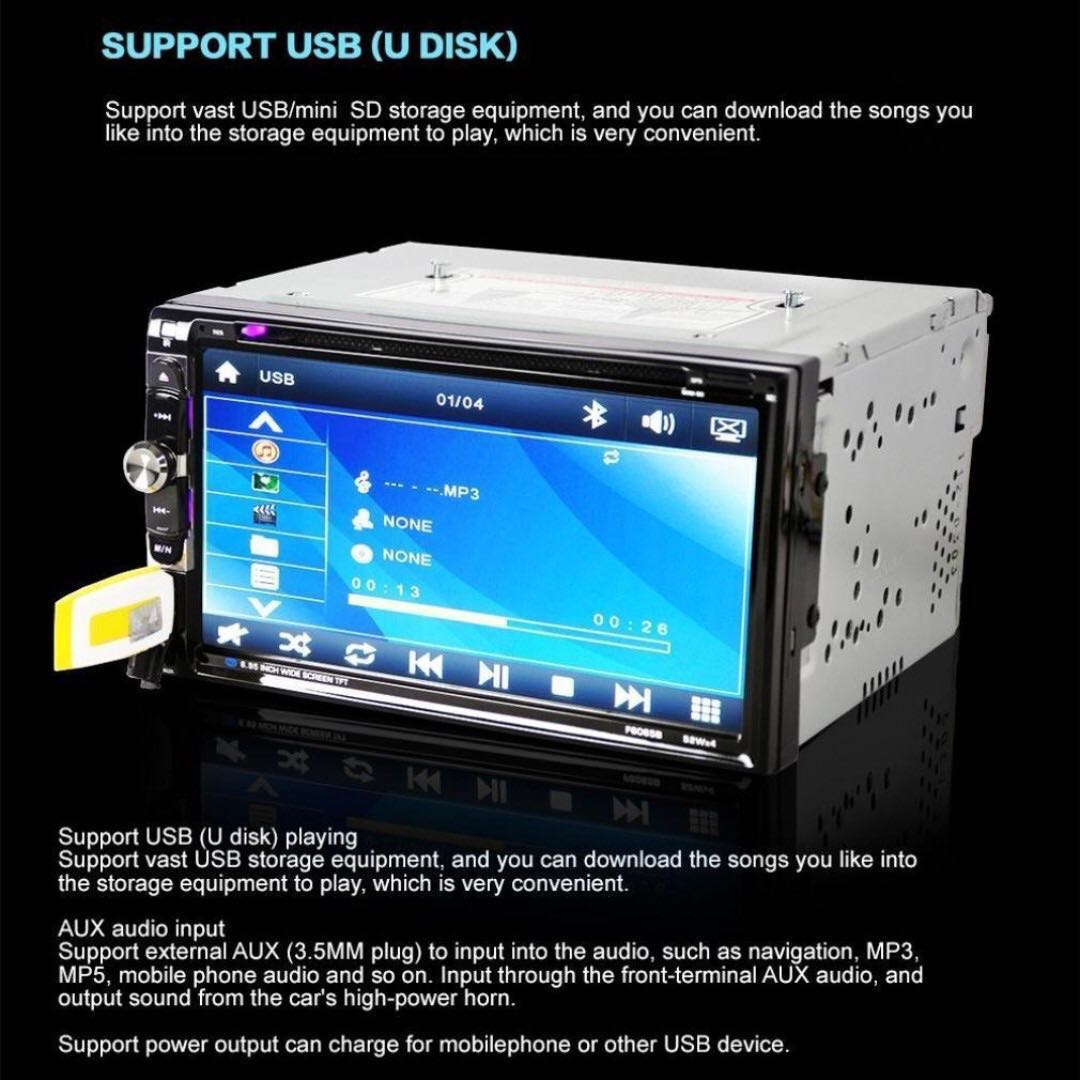 71. Suncer 2 DIN 6.95 Inch TFT Wide Touch Screen In Dash Car Radio