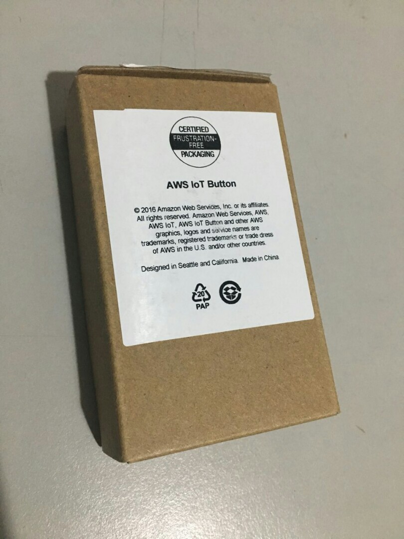 Amazon echo dot + AWS IoT button (Category: Entertainment Systems & Smart Home Devices) located in Singapore. Submitted by jimraynor (Listing ID 169904670, Image 5). Description: Selling Amazon dot and the AWS IoT button together. Separately, dot for $50, button for $20.