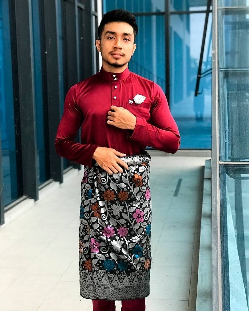  Baju  Melayu  MJESTIC Dynasty Maroon  Men s Fashion Clothes 