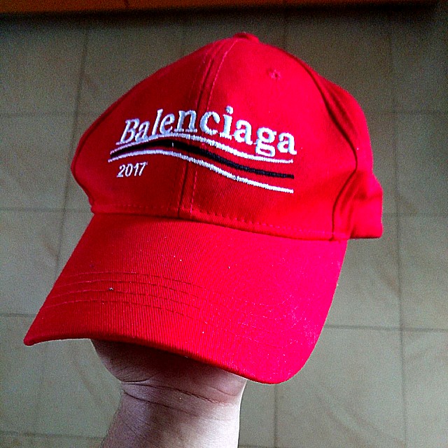 INSTOCK Balenciaga Baseball Cap Red Men s Fashion Tops Sets