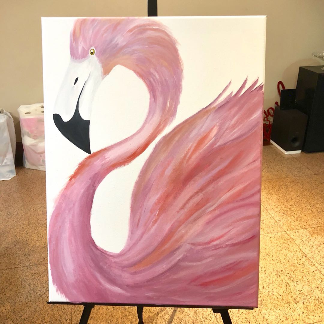 Bn Flamingo Painting Design Craft Art Prints On Carousell