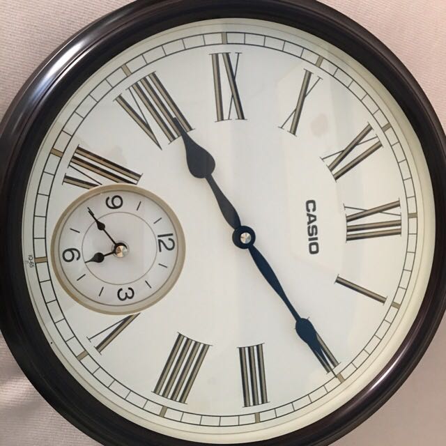 Casio Wall Clock Rose Wood Finishing Furniture Home Decor On Carousell