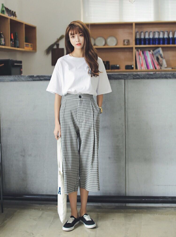 Checkered culottes hotsell