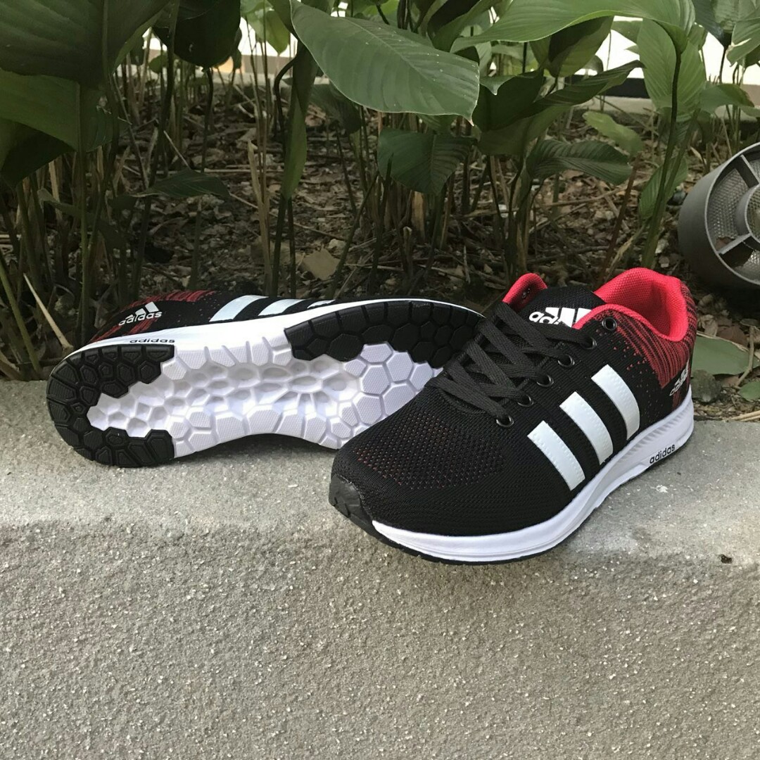 Adidas cloudfoam black red online