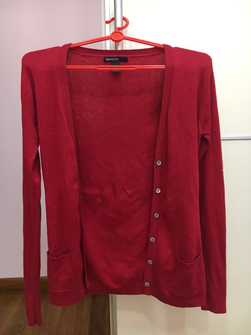 mango red cardigan