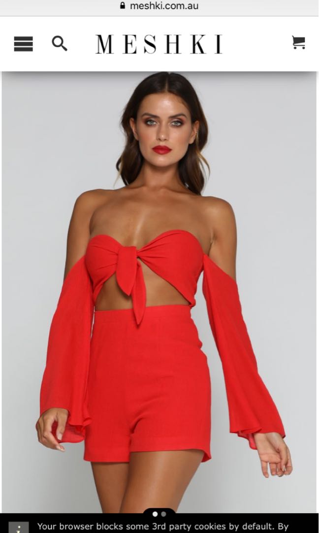 Meshki red playsuit best sale