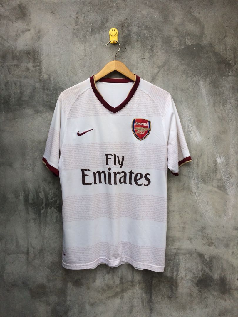 Nike Arsenal Away 2007 2008 Jersey White Fesyen Pria Pakaian Di Carousell
