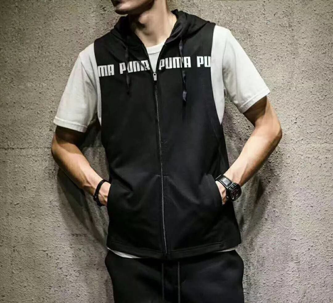 Puma Sleeveless Jacket Men s Fashion Tops Sets Hoodies on