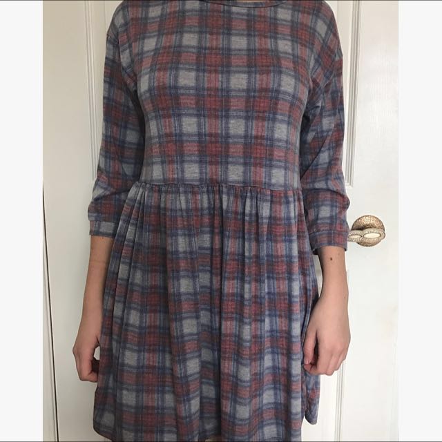 Topshop plaid dress top