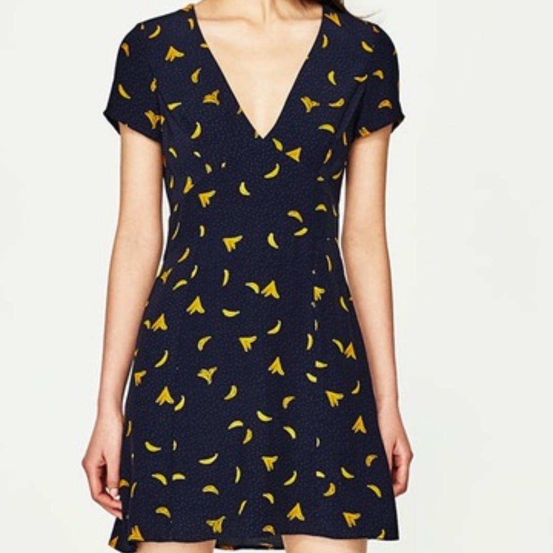 Zara Banana Print Dress, Women's 