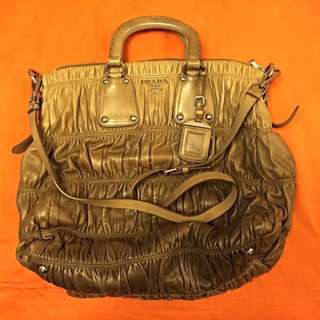 Prada Nappa Gaufre Visone Sfuma Shopping Tote