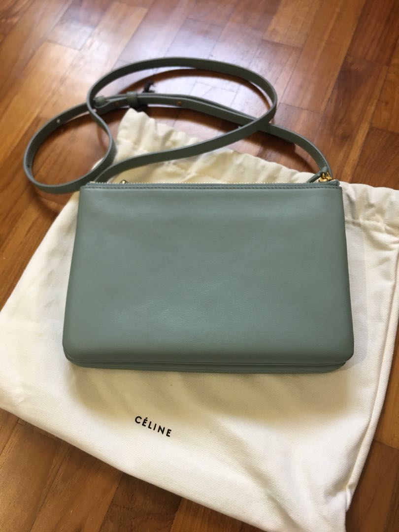 Celine Trio Bag Small in Jade Lambskin Women s Fashion Bags Wallets Cross body Bags on Carousell