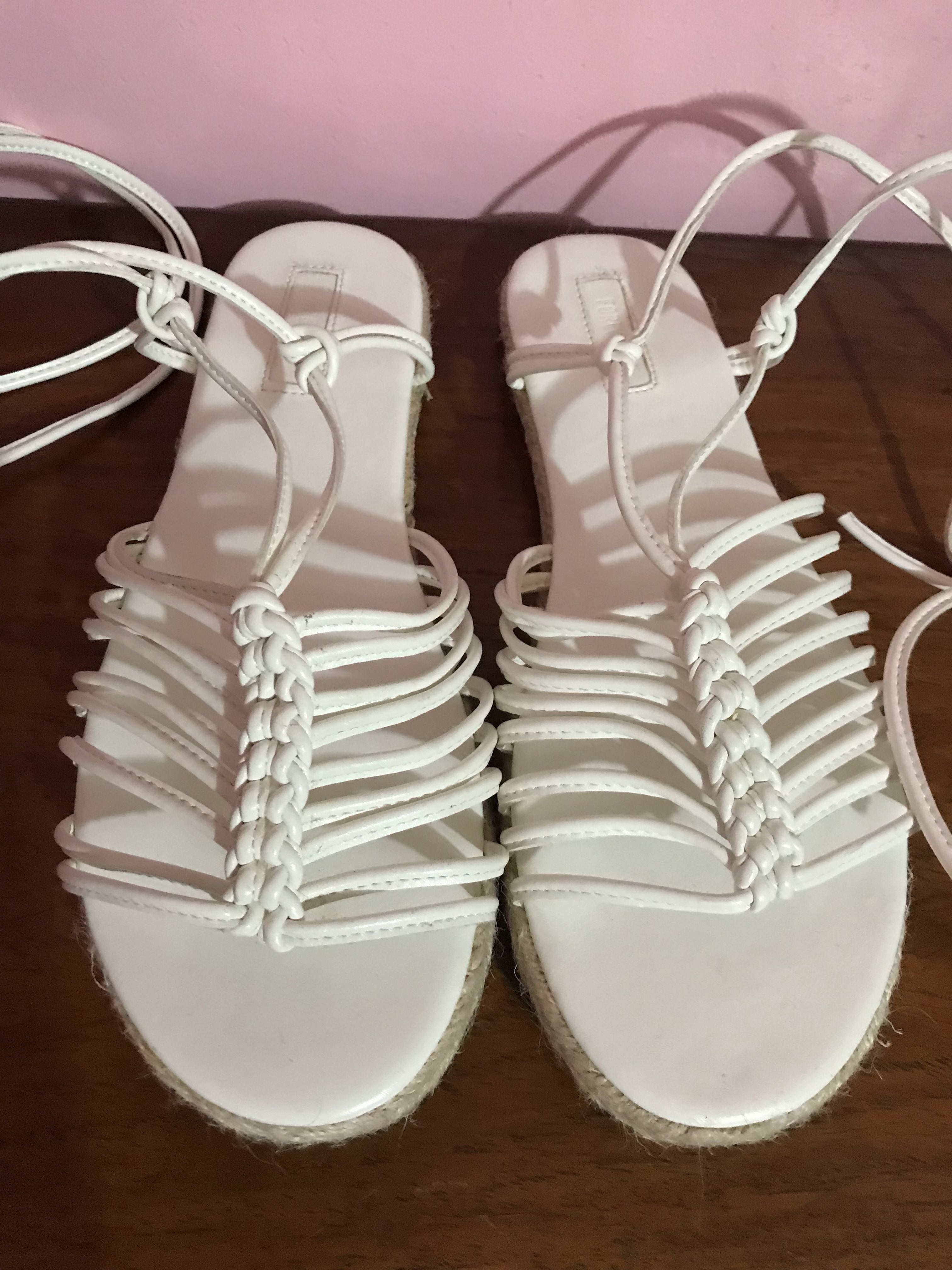 white strappy espadrilles