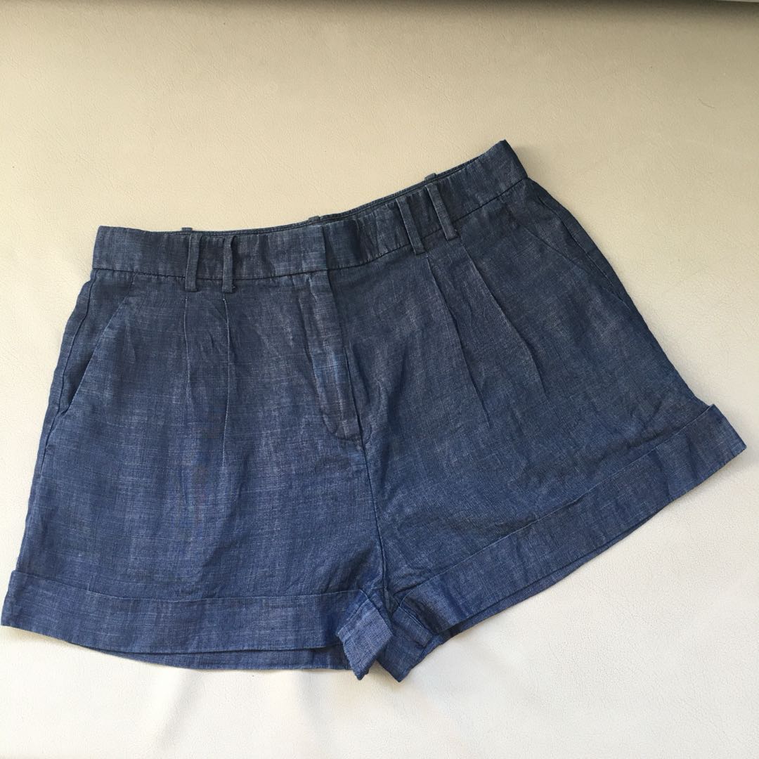 denim culotte shorts