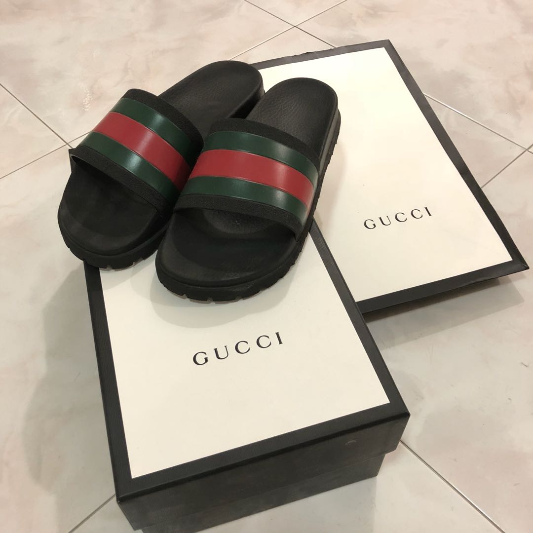 Gucci Slides size 9, Men's Fashion, Footwear, Flipflops and Slides on  Carousell