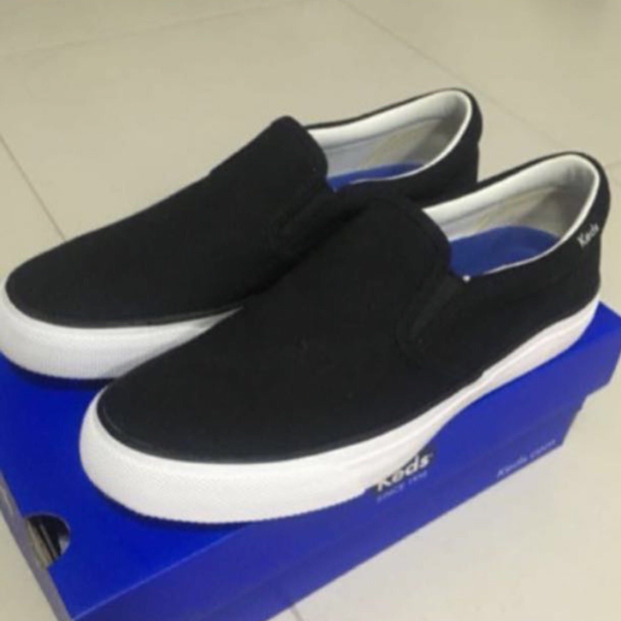 keds black slip ons