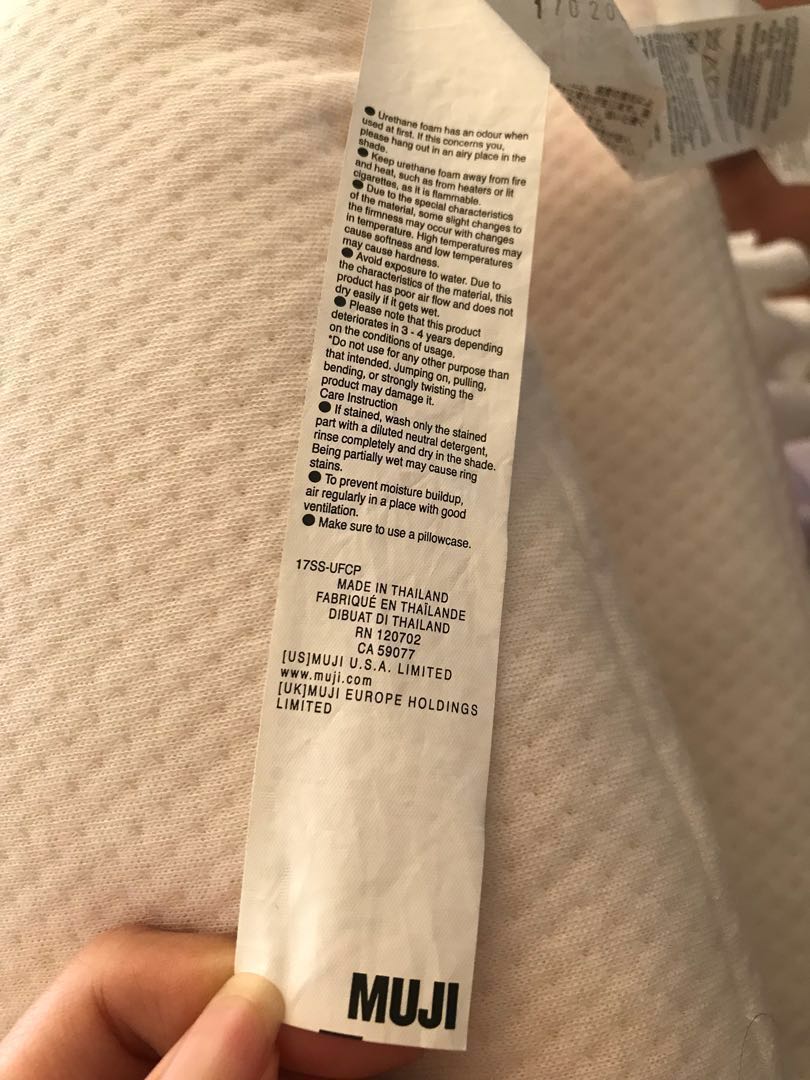 muji pillows x2 (urethane foam), Babies & Kids, Bathing & Changing