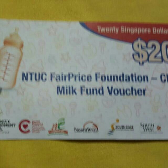 NTUC MILK FUND VOUCHER, Babies & Kids, Nursing & Feeding, Breastfeeding & Bottle Feeding on