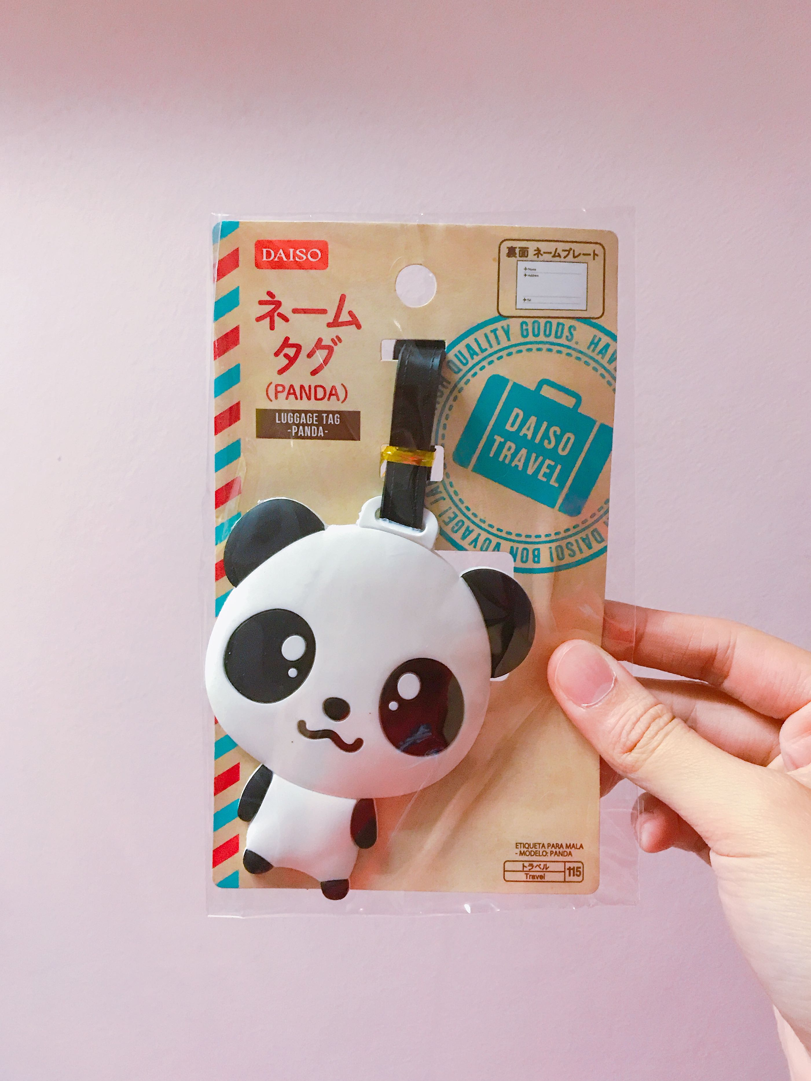 panda luggage tag