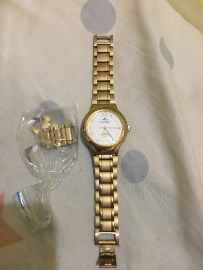 Unisilver watch on sale for ladies gold