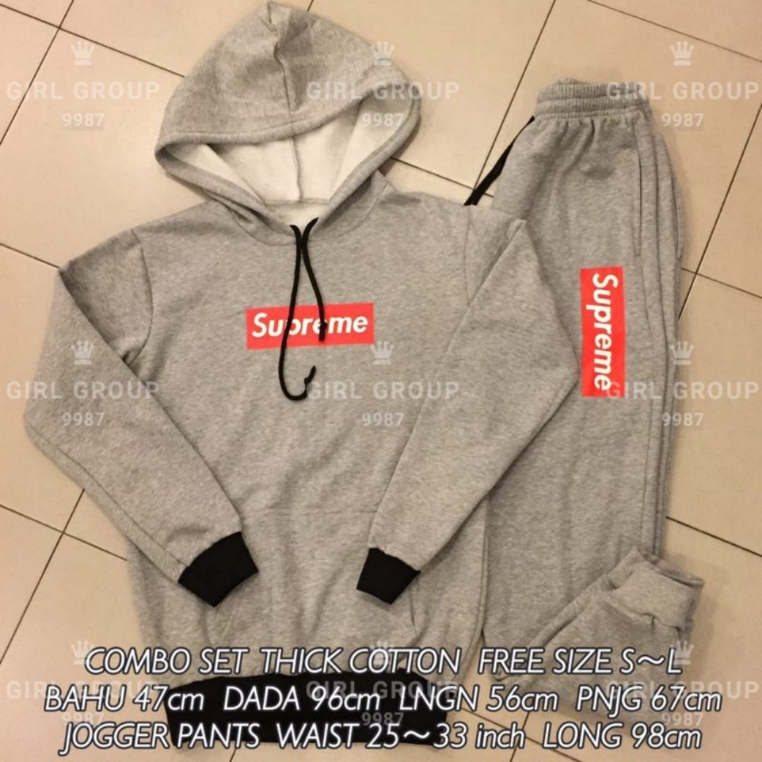 supreme hoodie and sweatpants