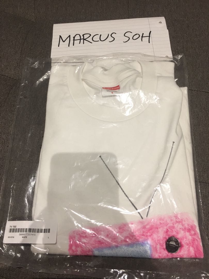 supreme tv tee white