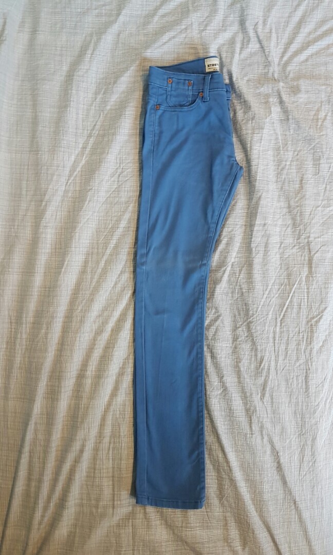 blue stretch skinny jeans