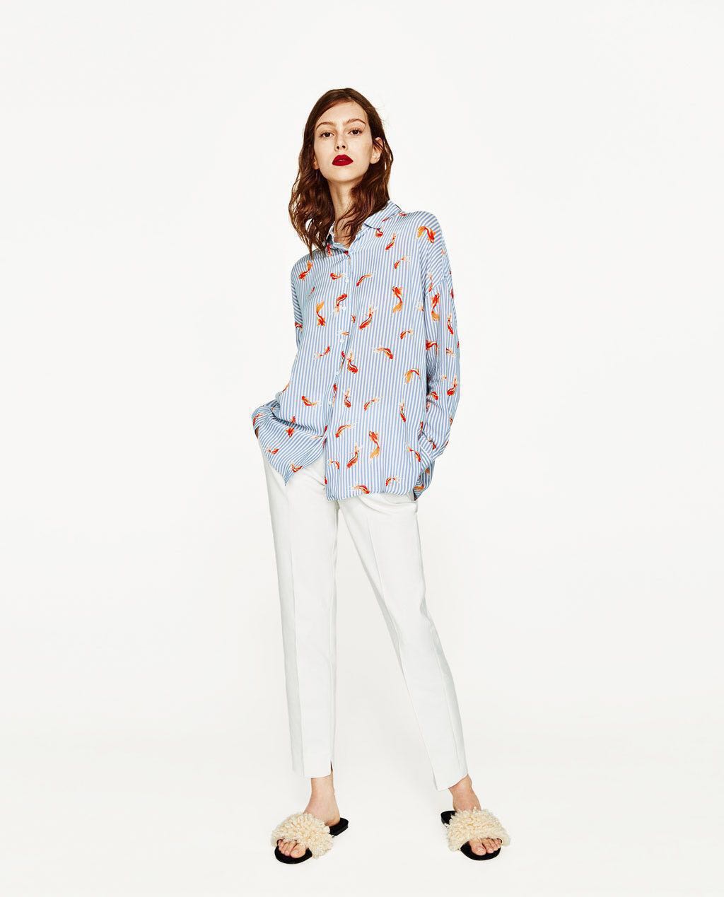 Zara Goldfish Shirt, Women's Fashion 