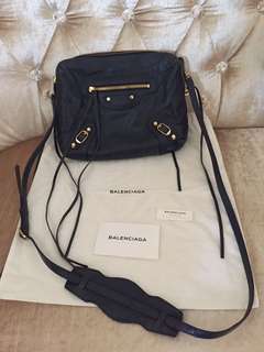 Balenciaga Navy Blue Reporter Bag