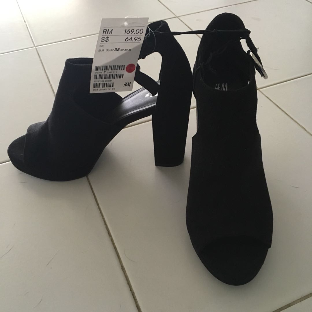 h and m black heels