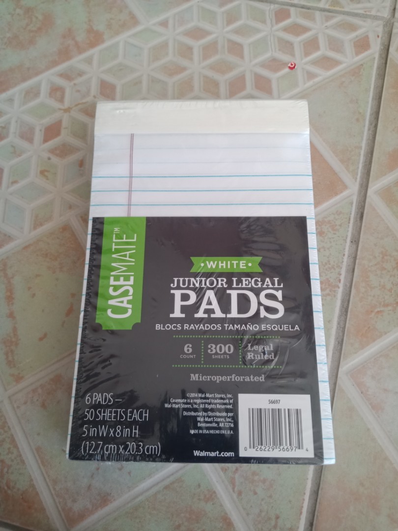 CaseMate White Junior Legal Pads on Carousell