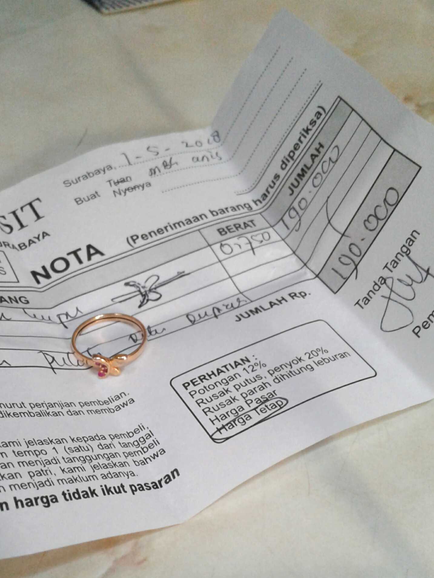 Cincin Emas Kupu Imut Kadar 375 Fesyen Wanita Perhiasan Di Carousell