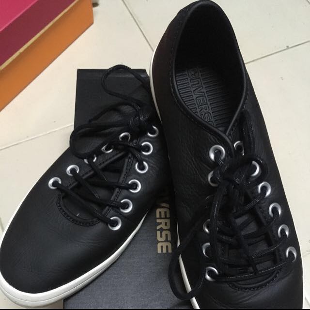 Converse All Star Sideways Ox Black Leather, Women's Fashion, Shoes on  Carousell