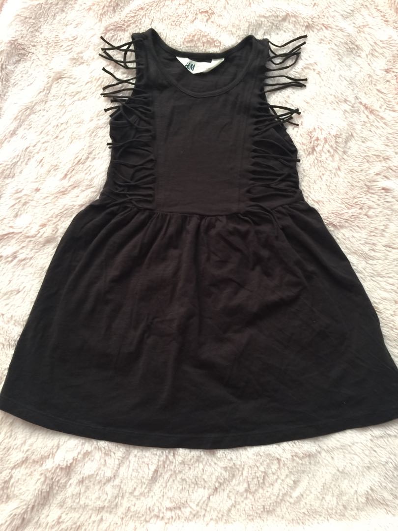 black fringe dress h&m