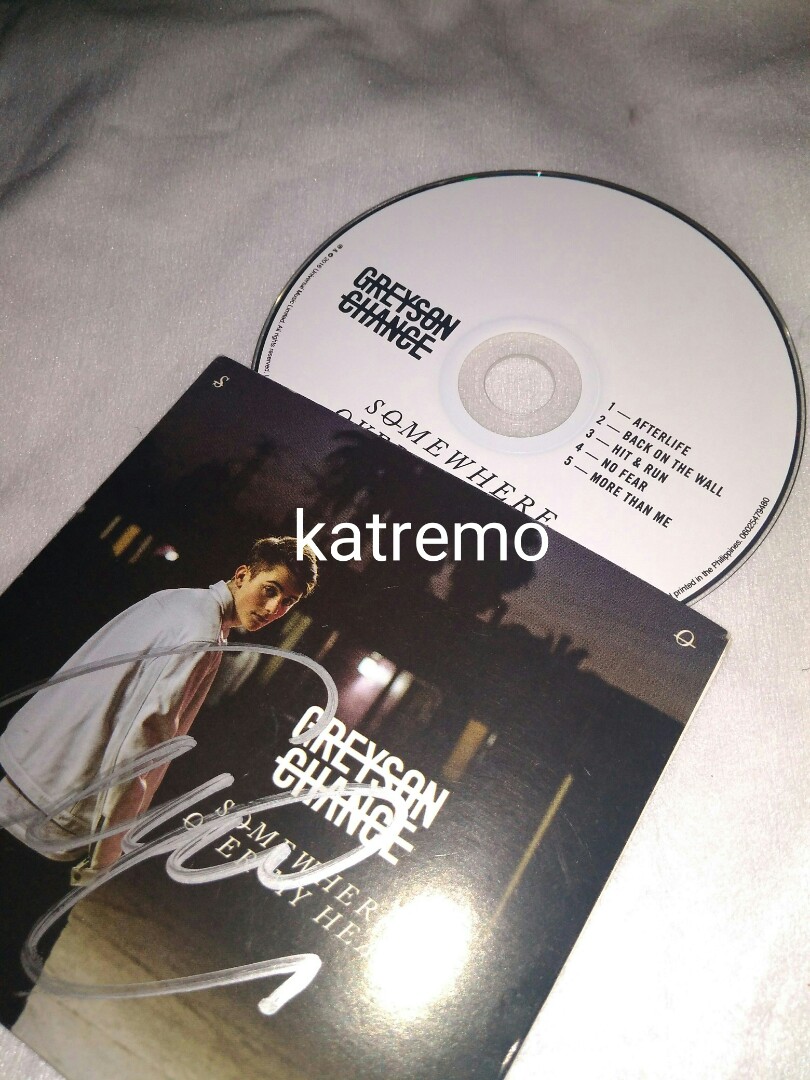 Greyson Chance Signed Cd Somewhere Over My Head Music Media Cd S Dvd S Other Media On Carousell