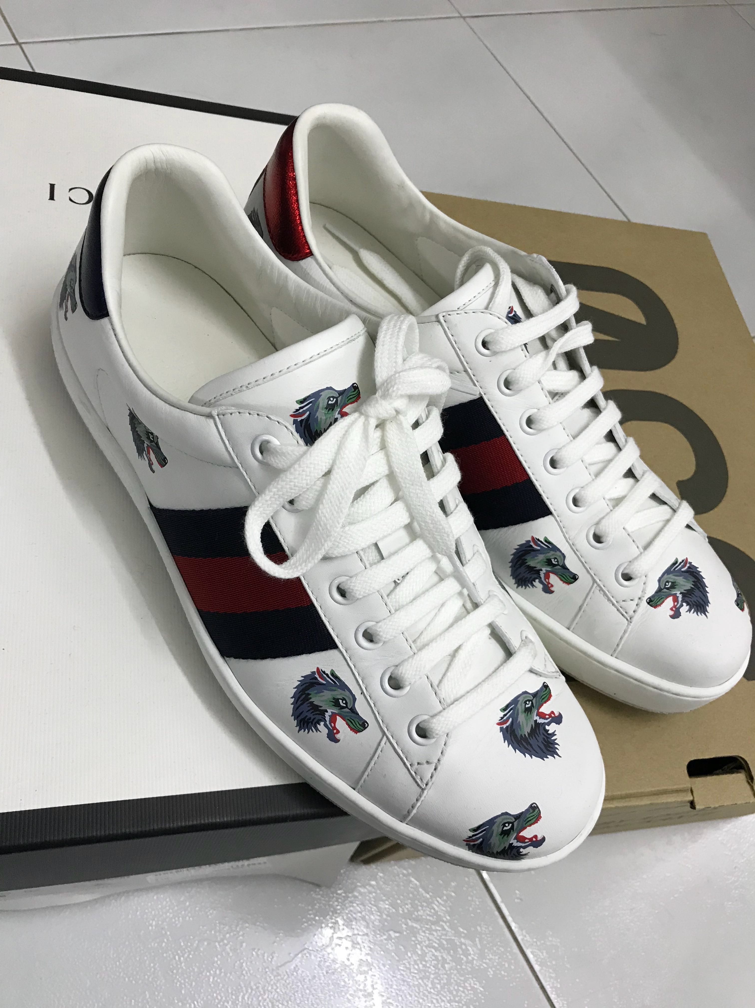 Gucci ace wolf sneakers G7, Men's 